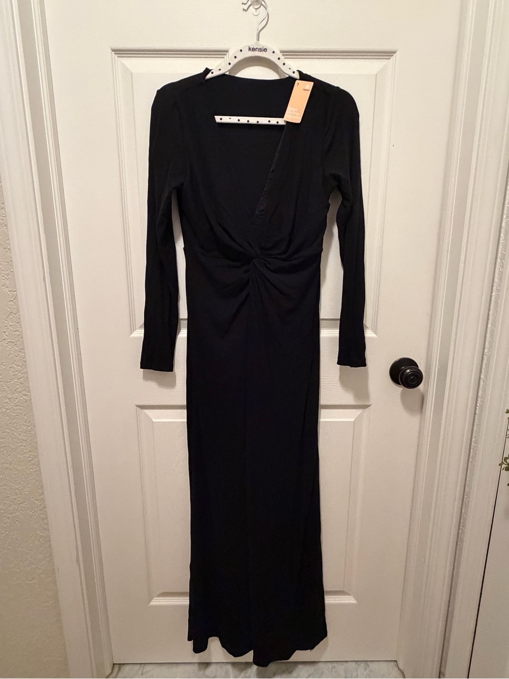 Popilush Black Long-Sleeve Built in Shapewear Dress